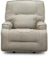 Rockies Beige Leather-Match Power Glider Recliner