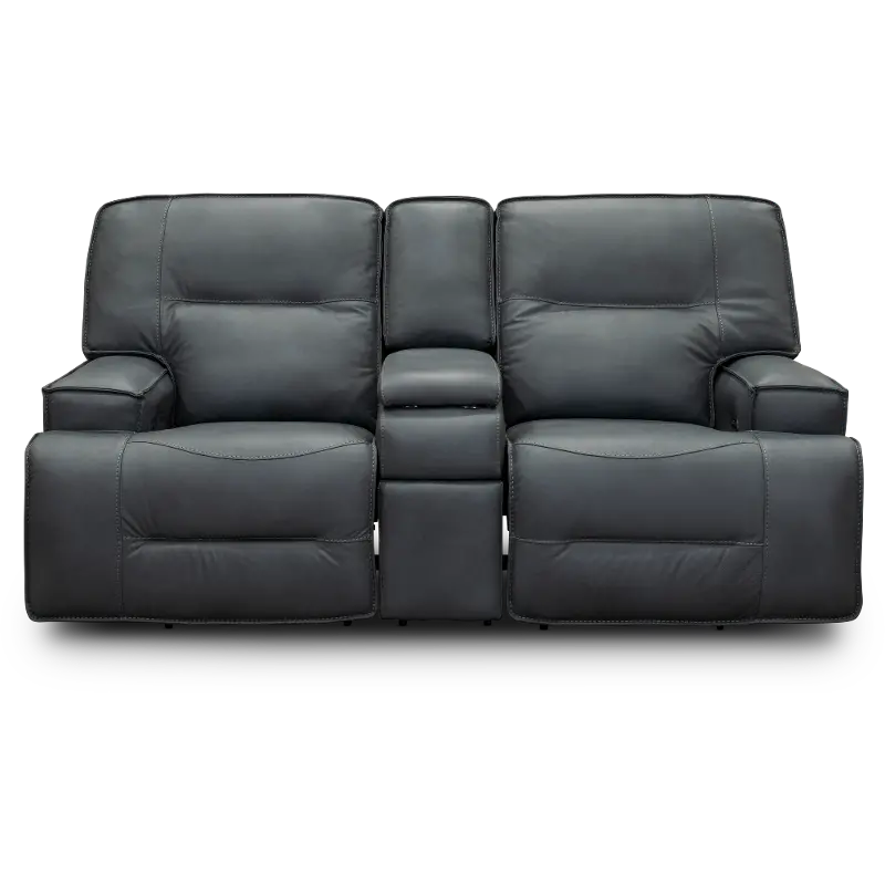 Rockies Gray Power Reclining Loveseat with Console