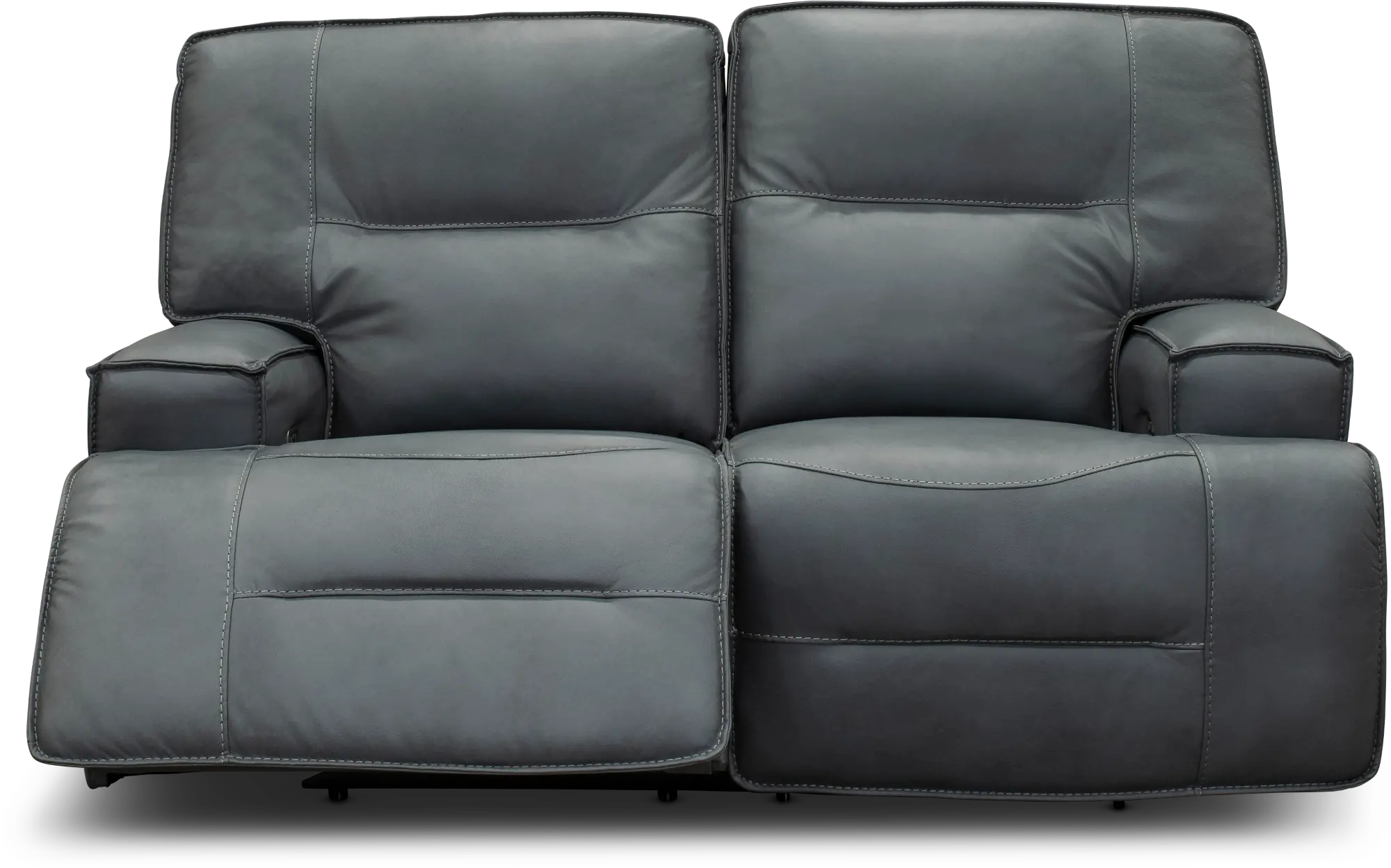 Rockies Gray Leather-Match Power Reclining Loveseat-2