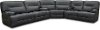Sky Gray Leather-Match Power Reclining Sectional Sofa - Rockies