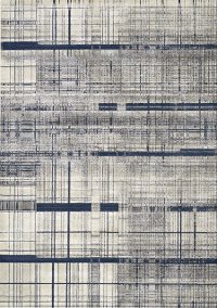 5 x 8 Medium Casual Plaid Gray and Blue Rug - Alaska