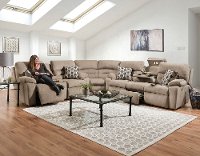 Stone Brown 3 Piece Power Reclining Sectional Sofa - Tribute