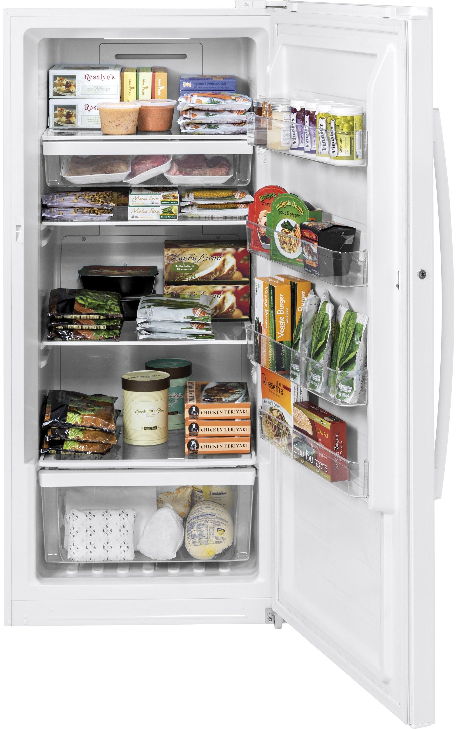 FUF14DLRWW GE Frost Free Upright Freezer - 14.1 Cu. Ft. White-3