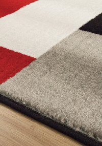 5 x 8 Medium Red, Black, and Gray Area Rug - Platinum-3