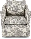 Brianne Ivory Floral Swivel Accent Chair
