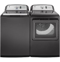 KIT GE Top Load Washer and Dryer Laundry Set - Diamond Gray Electric