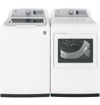KIT GE Top Load Washer and Dryer Laundry Set - White Electric