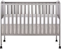 Classic Steel Gray Folding Full Size Convenience Crib