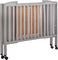 Classic Steel Gray Folding Full Size Convenience Crib-7