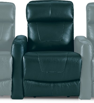 Peacock Dark Turquoise Blue Left-arm Facing Power Recliner with Brackets - Premier