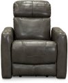 Gunmetal Gray Leather-Match Power Recliner - Premier