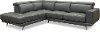 Dark Gray Leather-Match Power Reclining Sectional Sofa with Left Chaise - Baron