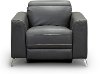 Dark Gray Leather-Match Power Recliner - Baron