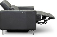 Dark Gray Leather-Match Power Recliner - Baron-3