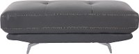 Dark Gray Leather-Match Cocktail Ottoman - Baron
