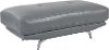 Light Gray Leather-Match Cocktail Ottoman - Baron