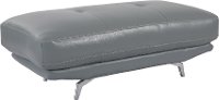 Light Gray Leather-Match Cocktail Ottoman - Baron