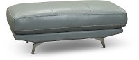 Light Gray Leather-Match Cocktail Ottoman - Baron-2