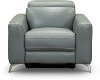 Light Gray Leather-Match Power Recliner - Baron
