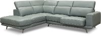 Light Gray Leather-Match Power Reclining Sectional Sofa with Left Chaise - Baron