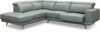 Light Gray Leather-Match Power Reclining Sectional Sofa with Left Chaise - Baron-2