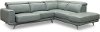 Light Gray Leather-Match Power Reclining Sectional Sofa with Right Chaise - Baron