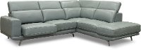 Light Gray Leather-Match Power Reclining Sectional Sofa with Right Chaise - Baron-2