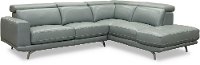 Light Gray Leather-Match Power Reclining Sectional Sofa with Right Chaise - Baron-3