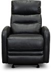 Navy Blue Leather-Match Power Glider Recliner - Ripples