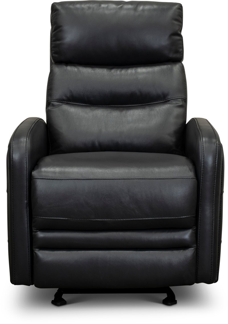 Navy Blue Leather Match Power Glider Recliner Ripples Rc