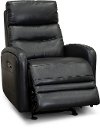 Navy Blue Leather-Match Power Glider Recliner - Ripples-2