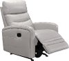 Dove Gray Leather-Match Power Glider Recliner - Ripples