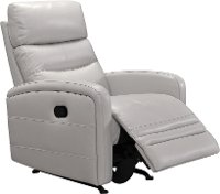 Dove Gray Leather-Match Power Glider Recliner - Ripples