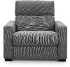 Navy Blue Power Recliner Chair and a Half - Angler