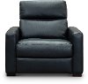Navy Blue Leather-Match Power Recliner Chair and a Half - Angler