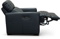 Navy Blue Leather-Match Power Recliner Chair and a Half - Angler-3