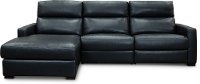 Blue Leather-Match Power Reclining Sectional Sofa with Left-arm Facing Chaise - Angler-2