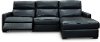 Blue Leather-Match Power Reclining Sectional Sofa with Right-arm Facing Chaise - Angler