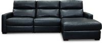 Blue Leather-Match Power Reclining Sectional Sofa with Right-arm Facing Chaise - Angler-2