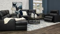 Blue Leather-Match Power Reclining Sectional Sofa with Right-arm Facing Chaise - Angler-3