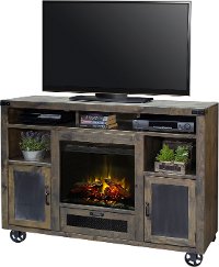 Rustic Barnwood 62 Inch Fireplace TV Stand - Cargo