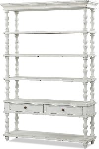 Antique White Bookcase - Laurel Grove