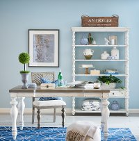 Antique White Bookcase - Laurel Grove-2