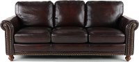 Traditional Brown Leather Sofa - Hampton