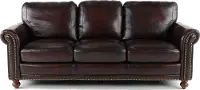 Traditional Brown Leather Sofa - Hampton