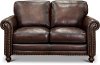 Traditional Brown Leather Loveseat - Hampton
