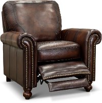 Traditional Brown Leather Recliner - Hampton
