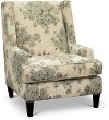 Traditional Blue and Cream Floral Accent Chair - Aram