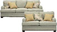 Traditional Yucatan Blue 2 Piece Living Room Set - Aram
