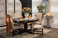 Brown and White 5 Piece Round Dining Set - Xcalibur